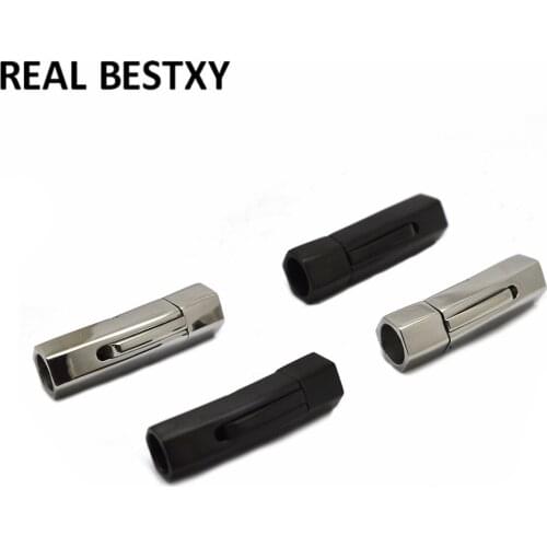 Stainless Steel Hexagon Clasp Fit 5mm/ 6mm Round Leather Rope Bracelet Clasp DIY Jewelry Making Clasps Hooks Jewelry Accessories