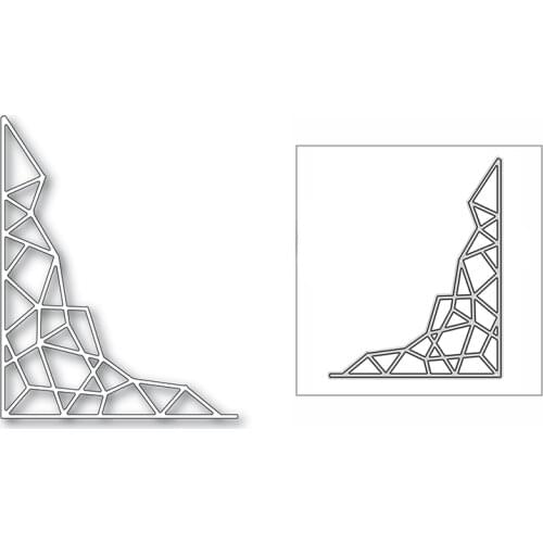 New 2021 Pointy Frozen Corner Shape Metal Cutting Dies for DIY Scrapbooking and Card Making Decorative Embossing Craft No Stamps