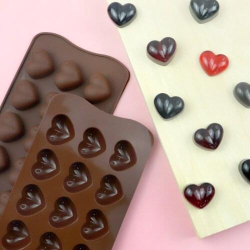 New 3D DIY Heart Form Silicone Mold Ice Chocolate Soap Fondant Candy Jelly Pastry Bar Soap Moulds Kitchen Baking Cake Mold