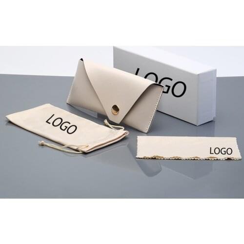 Portable Unisex Sunglasses Case LeatherFashion Soft Bag Pouch Cloth Set Eyeglasses Box Protection Package Can Custom LOGO 50MOQ