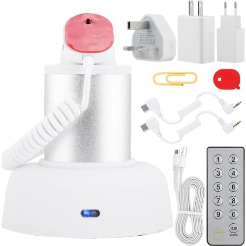 90-110db Cell Phone Anti-theft Display Stand with Security Alarm and Charging Function 110-240V for IOS/Android mobile phone