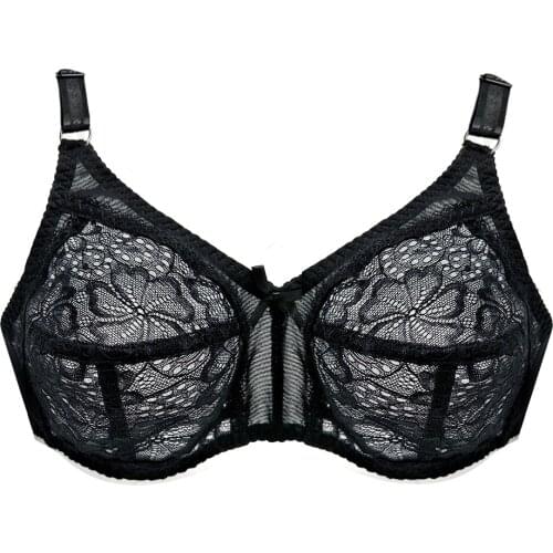 Transparent Ultra-thin Sexy Bra Underwear Women Wire Free Comfort Lingerie Plus Size D E F G 75 80 85 90 95 100 105 110
