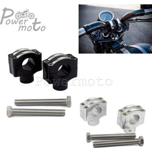 Retro Handlebar Risers Motorcycle 1'' 25mm Custom Bars Clamps for Harley Chopper Yamaha Honda Kawasaki Cafe Racer