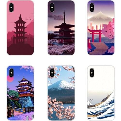For Huawei Y5 Y6 Y7 Y9 Prime Pro GR3 GR5 2017 2018 2019 Y3II Y5II Y6II Japanese Crane Fuji Mountain Wave Silicone Phone Bag Case