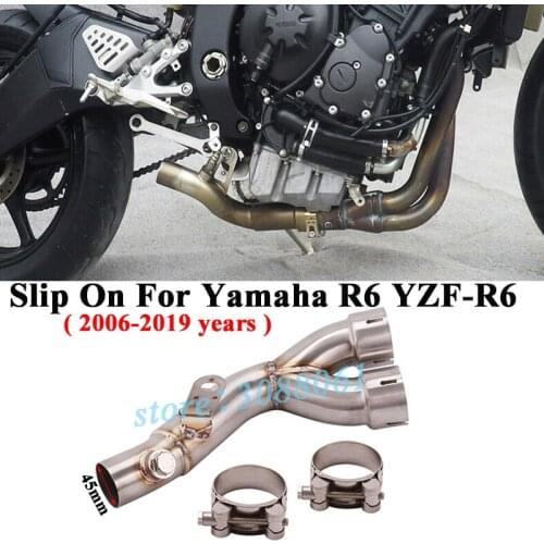 Slip On For Yamaha R6 YZF 2006 - 2019 Motorcycle Exhaust Escape Stainless Steel Connection Middle Link Pipe Eliminator Enhanced