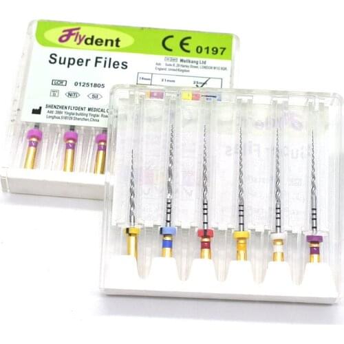 Dental instrument super files niti heat activation flexible engine files golden for root canal dentist tool material