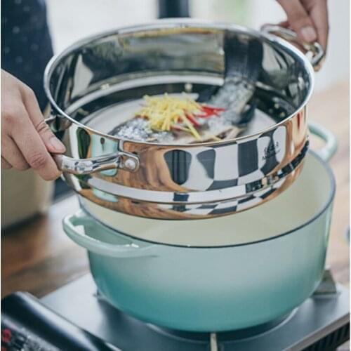 Thickened stainless steel small steamer home high quality enamel non stick stew pot multi-functional large capacity gas cooker