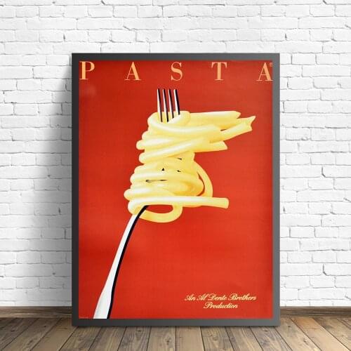 Vintage Italian Pasta Retro Food and Drink Italy Cafe Restaurant Print Poster Wall Art Canvas Painting Foodie Kitchen Art Decor