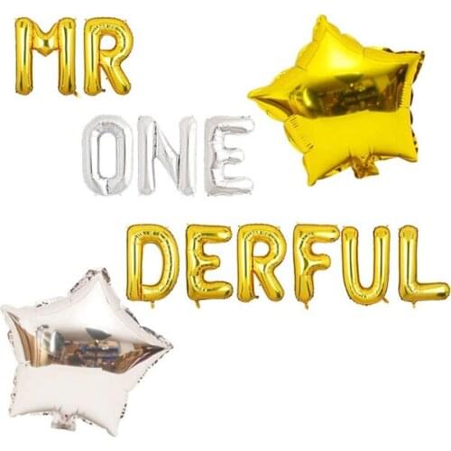 Mr Onederful Balloon Banner Baby Boy 1st Birthday Party Banner Little Man Wonderful Theme First Birthday Party Supplies Decor