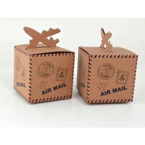 1000pcs/lot fedex fast free shipping wedding kraft candy box plane candy box Aircraft Airplane Kraft Candy Box Gift Boxes SN1027