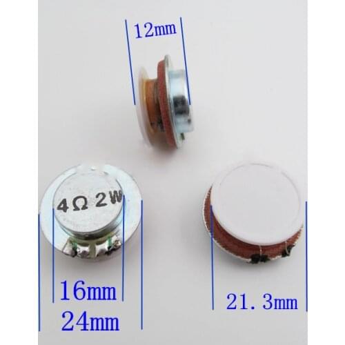 2pcs 24mm 4Ω 2W Vibration Speaker Bass audio Resonance horn loudspeaker 4ohm