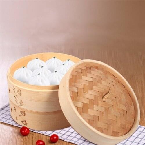 2 Layers Or 3 Layers With Lip Healthy Bamboo Durable Bamboo Steamer Home Kitchen Cooking Dim Sum Buns Rice pasta tools