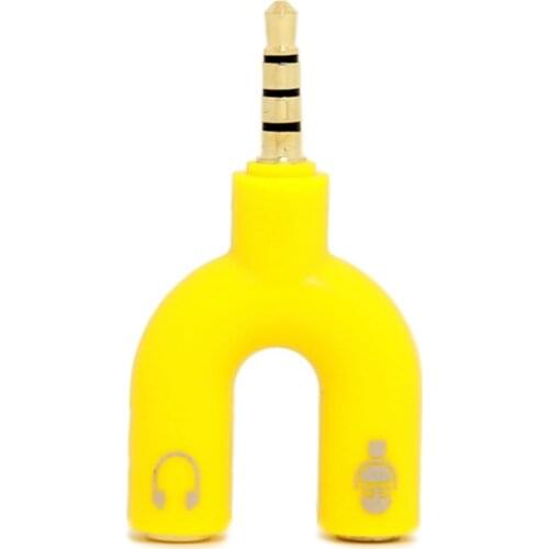 3.5mm Audio Stereo Splitter To Mic & Headset Jack Plug Adapter For Mobile Phone Tablet PC Adapter Earphone Connector Converter