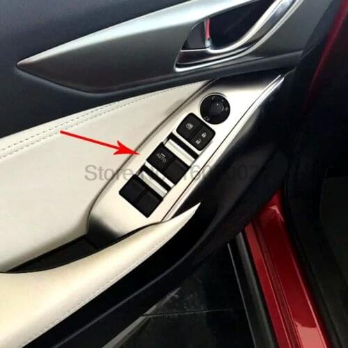 For Nissan TEANA 2013 2014 2015 2016 4pcs Chrome Door Armrest Window Lifter Switch Button Covers Sticker