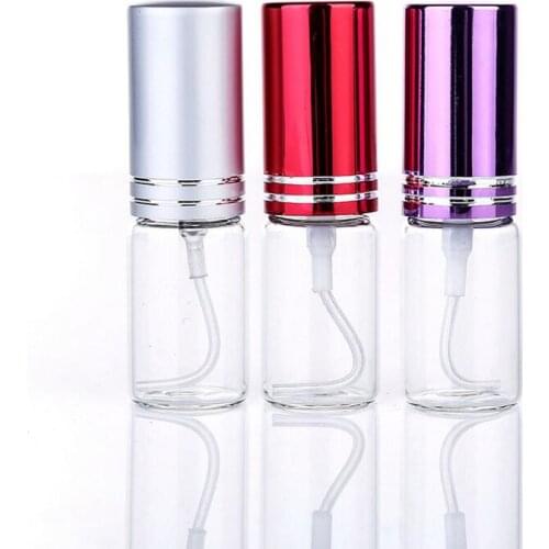 5ML Empty Refillable Portable Colorful Glass Perfume Spray Bottle With Aluminum Atomizer For Travel LX1264
