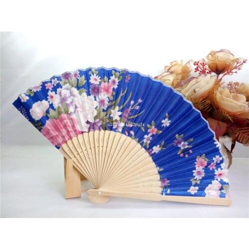 50Pcs Silk Wedding Fan Chinese Dance Fans Japanese Folding Hand Fan Wedding Shower Gift Wedding Souvenir Favors