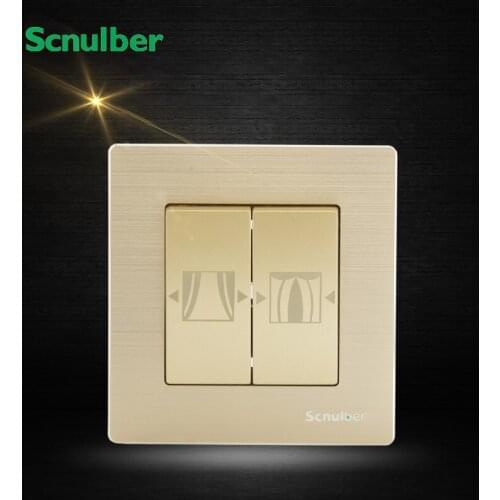 86x86 luxury golden metal type window curtain wall switch
