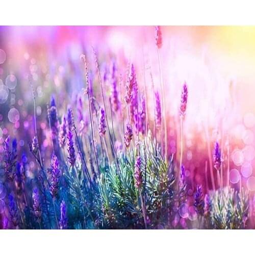 Diamond Painting Lavender Flower Square Diamond Round Diamond Decoration Customizable Wall Art Decoration Frameless Style