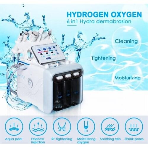 Hydrogen Inhalation Machine Oxygen H2O2 Skin Care 6 in 1 Beauty Machine Skin Cleansing Hydra Dermabrasion RF Bio-lifting