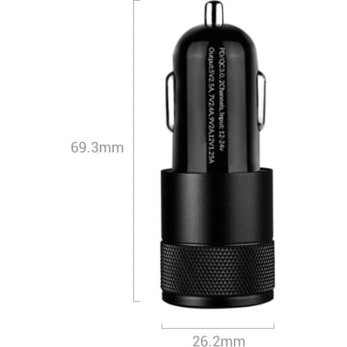 TIMEWAY PD Type C 30W Fast Car USB Charger For iPhone Huawei Oppo Phone