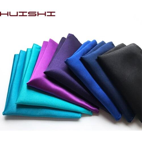 HUISHI White Pink Mans Handkerchiefs Suit Pocket Square Towel Accessories Wedding Banquet Anniversary Commercial Black Red Blue