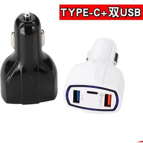 Dual USB Type-C Quick Charge QC 3.0 Fast Car Charger for iPhone Samsung