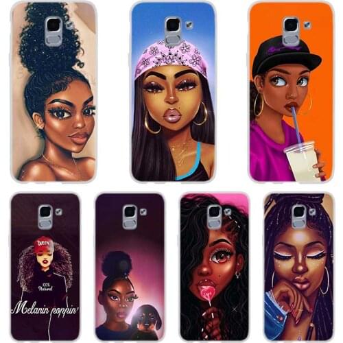 African Afro Melanin Poppin Black Girl Phone case For Samsung Galaxy J6 J4 J8 Plus J7 2018 J3 J5 J7 Prime Pro 2017 2016 Covers