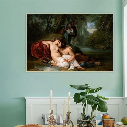 Citon Francesco Hayez《Rinaldo and Armida,1813》Canvas Oil Painting Artwork Poster Picture Background Wall Decor Home Decoration