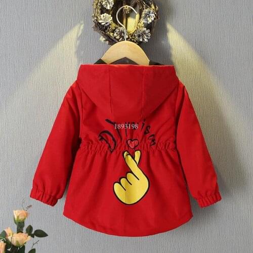 Girls' Spring Autumn Hooded Jacket 2021 New Childrens Princess Outerwear Cardigan Kids Slim Fashion Windbreaker