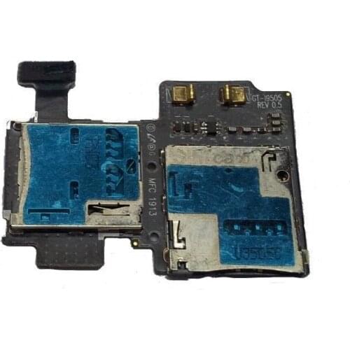 For Samsung Galaxy S4 LTE GT-I9505 SIM And MicroSD Memory Card Reader Holder Slot Socket Flex Cable 10pcs/lot