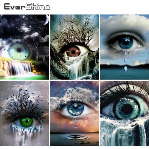 Evershine Diamond Painting Waterfall Cross Stitch 5D DIY Diamond Mosaic Eye Full Square Drill Landscape Picture Rhinestone Art
