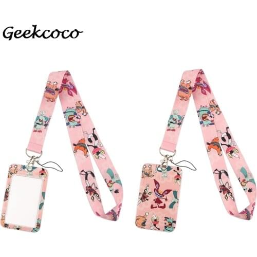 J2266 Cartoon Monster Card Holder ID Holder Bus Card Holder Staff Card With Lanyard