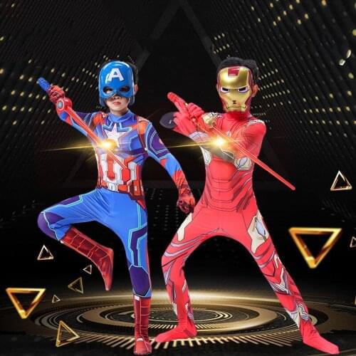 2021 boy Man Halloween Costume Peter Parker Zentai Suit Iron Spider Cosplay Amazing Spider- Superhero Bodysuit For Kids Adult