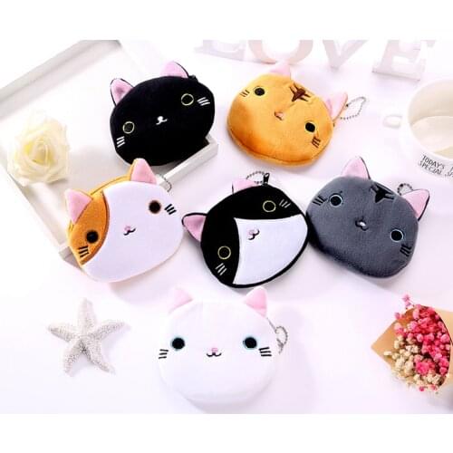 Mini lovely 10cm plush cute cat wallet soft baby doll Pendant bag decoration festival christmas gift for friend for kid