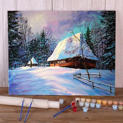 Landscape The Old House Paint By Numbers Kit Oil Paints 40*50 Painting On Canvas Wall Paintings For Wholesale