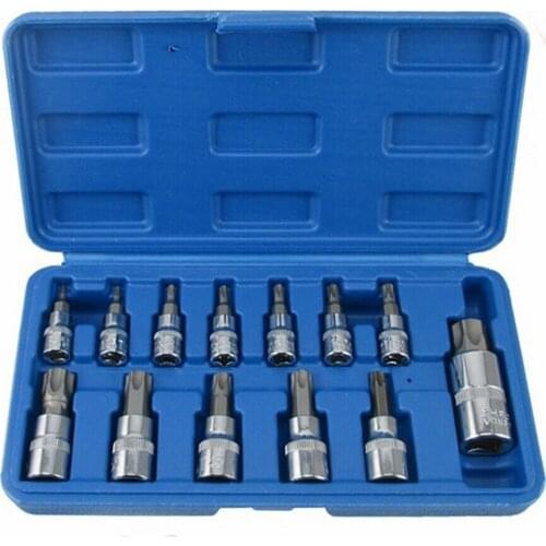 13pcs Bit Set for Torx Screws Hexagonal Plum Socket Universal Wrench Hexagon Box Screwdriver Star Screwdriver Tool Hand Tools