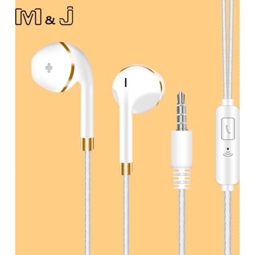 M&J In-Ear Earphone For iPhone Xiaomi Hands free Headset Bass Earbuds Stereo Headphone For Computer MP3 Iphone Samsung earpiece