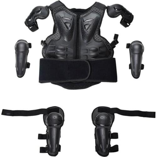 Children Full Body Protector Vest Armor Kids Motocross Armor Jacket Chest Spine Protection Gear MTB Skating Knee elbow guard LL
