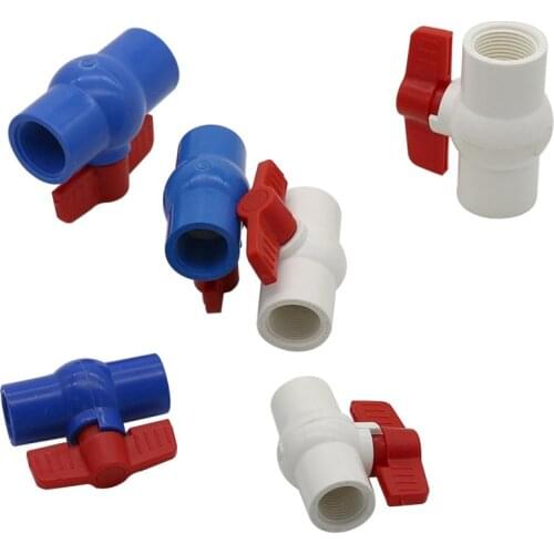 1/2" 3/4" 1" Female Thread PVC Ball Valve Garden Waterstop Connectors Irrigation Aquarium Tank Pipe Switch Fittings