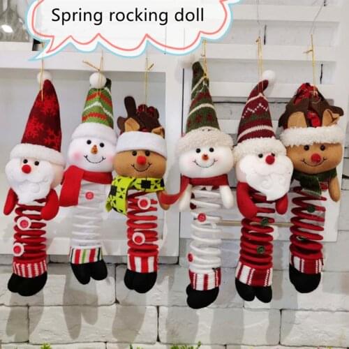 Christmas Swing Spring Ornaments Santa Claus Snowman Elk Ornaments Christmas Ornaments Decoration Supplies Spring Foot Dolls
