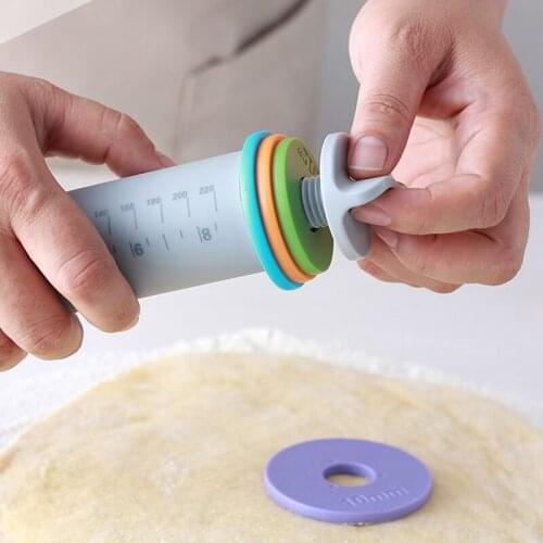 Rolling Pin Easy To Clean Food Grade Clean Silica Gel Rolling Pin Decorative Baking Tools Multi-Size Cake Thickness Adjustable