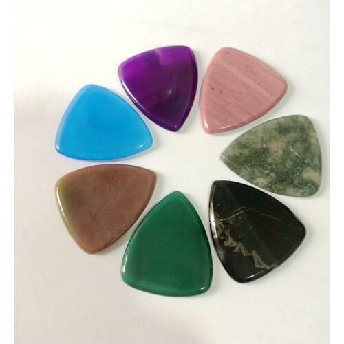 Medium Gauge-Traditional Style Guitar Pick"Round Tip"Guitar Pick Made of Genuine Gem Stone Crystal Agat Bead Guitar Pick 1pcs