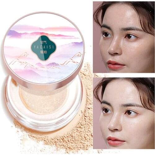 1Pcs Loose Powder Light Oil Control With Puff Oil Control Brighten Repair Nourish Cover Pores Acne Blemish Squalane Face Makeup
