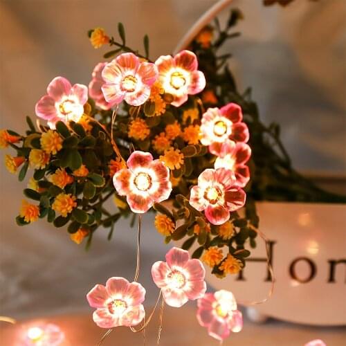 Russia US Stock Fast Delivery Waterproof AA Battery Artificial Led Flash Sakura Peach Blossom Light For Home Decor Party Wedding
