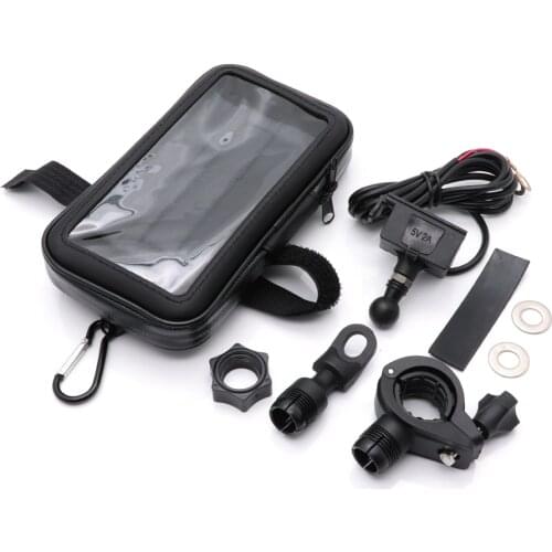 Motorcycle Bike Bicycle Waterproof Phone Case bag With Handlebar Mount Holder Dual Sport bike Atv Scooter Offroad