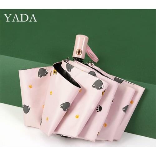 YADA 2020 Cat&Dog Pattern Automatic Umbrella Parasol Sunny&Rainy Umbrella For men Women Windproof Big Folding Umbrellas YS200191