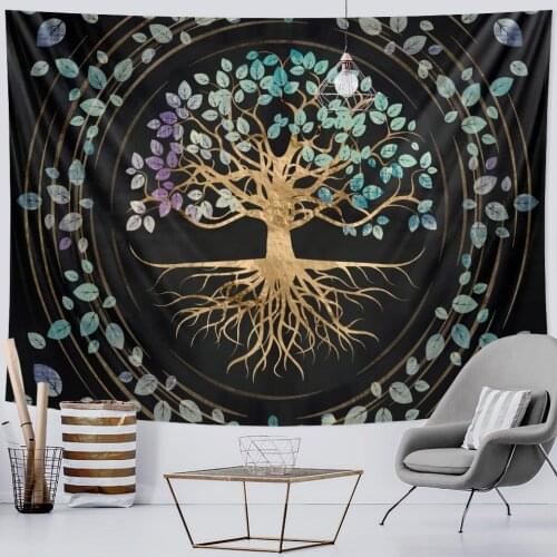 Mysterious Life Tree Home Decoration Tapestry Mandala Psychedelic Scene Wall Decor Tapestry Bohemian Decorative Sofa Blanket