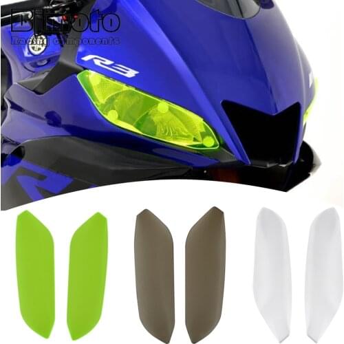 Bjmoto Motorcycle Lighting Front Headlight Protective Cover For Yamaha R3 YZF-R3 2019 2020 Headlight Screen Protective Cover