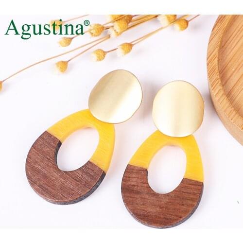 Resin Wood Earrings Women Drop Earrings Jewelry Fashion Statement Punk Star Small Earrings Korean Minimalist Girls Pendientes cc