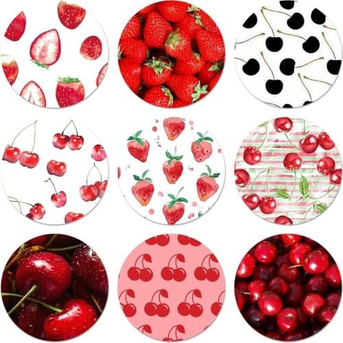 Fruit cherry Strawberry design Icons Pins Badge Decoration Brooches Metal Badges For Backpack Decoration